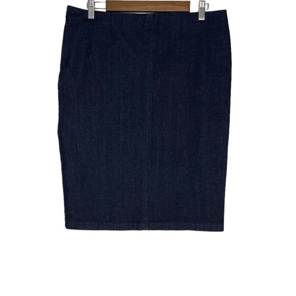 Lauren Ralph Lauren NWT Women's Blue Lace Up Denim Pencil Skirt Size 12 - Picture 2 of 11